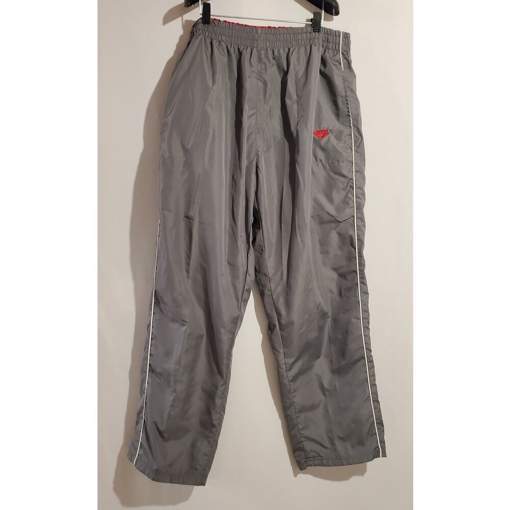 Pony Vtg Y2K 2 Piece Track Suit Windbreaker Jacket Pants Mens Size XXL Gray Red - Picture 7 of 16